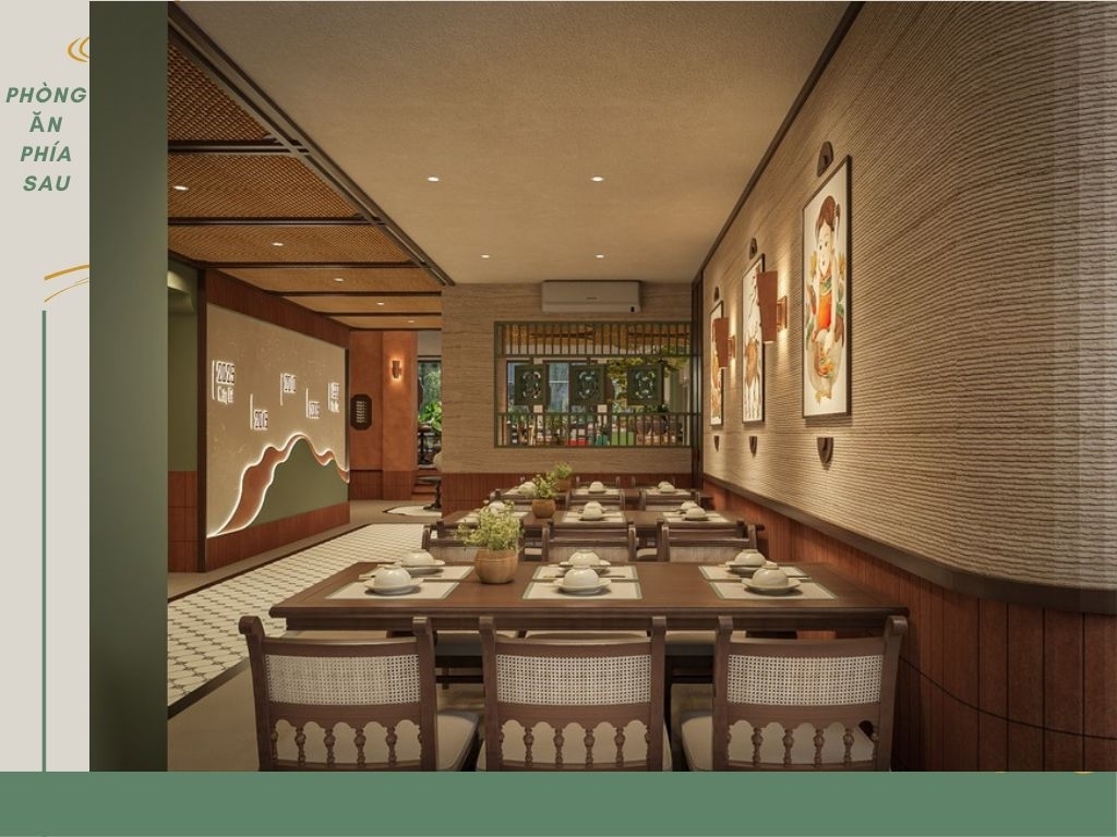 Phòng ăn phía sau - Không gian Nhà hàng Nhất Cỗ